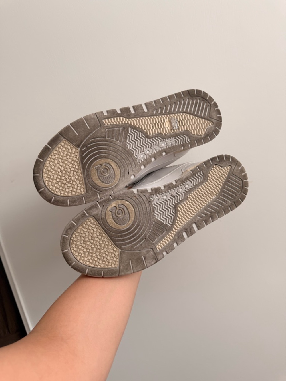 Coach White and Beige Leather Sneakers - Picture 8 of 8